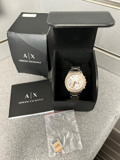 Armani Exchange AX5653 - Ladies Silver & Gold Wrist Watch