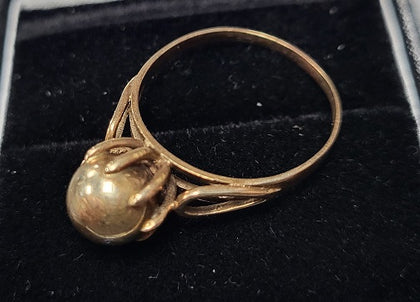 9CT - Rose Gold Ring With Sphere - 2.01g - Size O