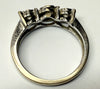 18ct White gold three stone diamond ring size I
