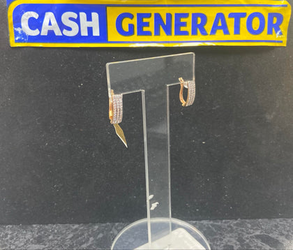 14ct Gold C/Z Earrings, 2.2g