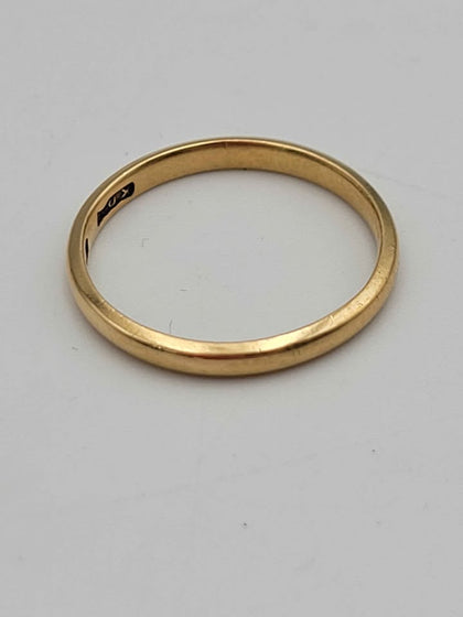 22ct Yellow Gold Thin Wedding Band Ring - Size K - 2.03 Grams