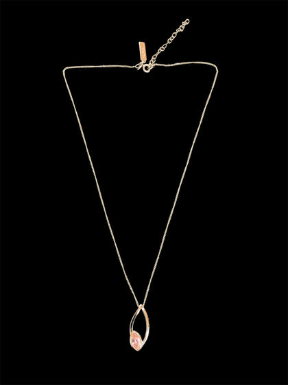 Fiorelli  Silver Pink Crystal Pendant & Chain.