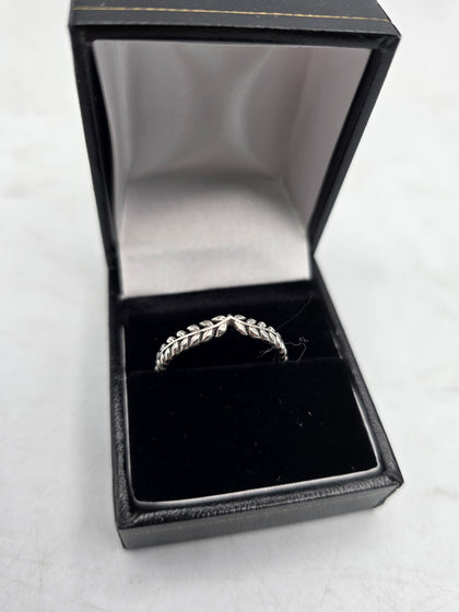 pandora wheat grains wishbone ring size S