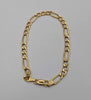 375 HALLMARKED 9CT, YELLOW GOLD, FIGARO BRACELET, 8", 2.96g BOXED