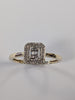 9ct gold square diamond ring