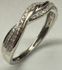 9CT WHITE GOLD & DIAMOND RING SIZE O