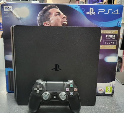 Playstation 4 Slim Console, 500GB Black, Boxed With Controller