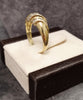 9ct Yellow Gold Stylish Dome Ring Channel set with Clear Stones Size - R