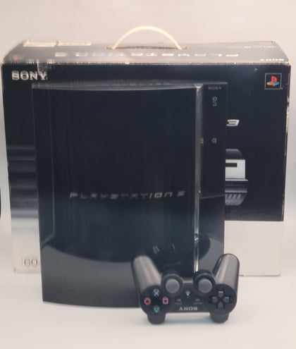 Sony PlayStation 3 60GB backwards compatible black gaming Console with all leads and 1 controller boxed
