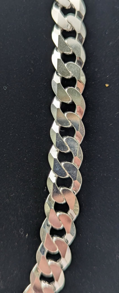 925 HALLMARKED, SILVER, OVAL CURBED CHAIN W/ LOBSTER LOCK, 24