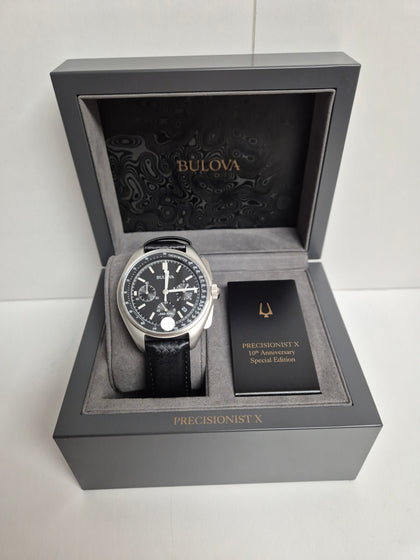 Bulova Black Mens Chronograph Watch Lunar Pilot 96B251