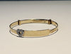 9T Yellow Gold Baby Bangle With Clear Stones Heart  - 3.20G - Hallmarked
