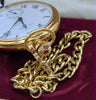 John Morley Pocket Watch on Gold Plated  Curbed Styled Chain, Boxed