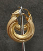 9ct Yellow Gold Hollow Textured Large Huggie Earrings