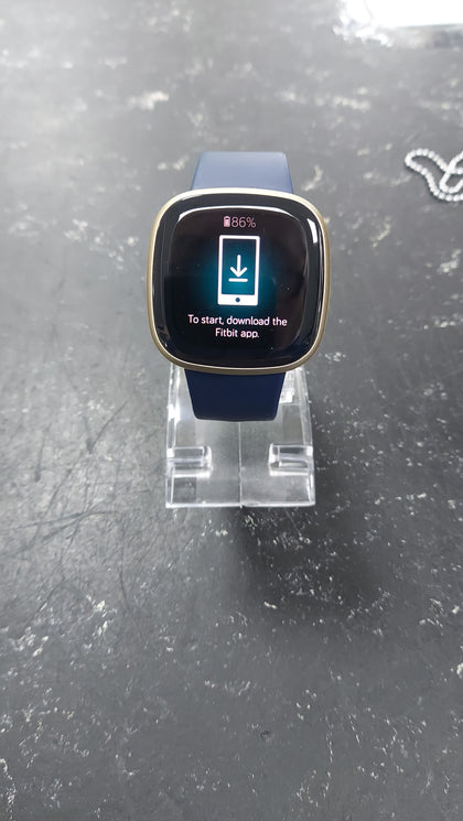 Fitbit Versa 3 Health & Fitness Smartwatch - Midnight / Soft Gold