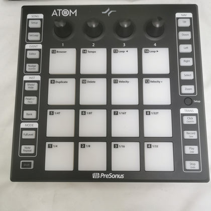 PreSonus Atom USB Pad Midi Controller With Original Box.