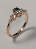 9ct rose gold ring with sea blue stone