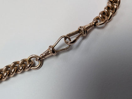 VINTAGE 9CT ROSE GOLD DOUBLE ALBERT CHAIN (HALLMARKED ON ALL LINKS) PRESTON STORE