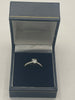 9ct White Gold Ring With Clear Stone - J