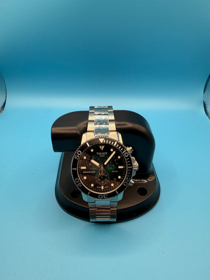 Tissot Seastar 1000 Chronograph Green Face - boxed with certificate