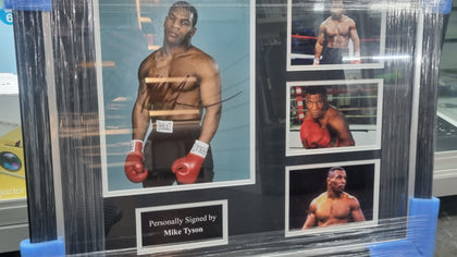 Mike Tyson Personally signed Picture Collage in A2 Frame