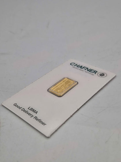 C.Hafner 1g Fine Gold Bar 24ct (.9999) - Sealed Assay Card