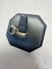 9ct Yellow Gold Dark Blue and Clear Gem Ring - Size N