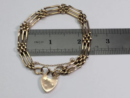 9ct Gold 3-bar Gate Bracelet