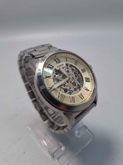 AUTOMATIC FOSSIL SKELETON WATCH, BOXED, *EXTRA LINKS INCLUDED IN BOX* WITH PAPER