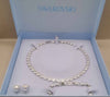 Swarovski set chain Braclet & earrings boxed base metal