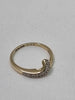 9ct Yellow Gold 0.03ct Brilliant Cut Diamond Wishbone Ring - 1.84 Grams - Size N