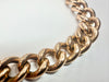 9ct rose gold curb chain bracelet with heart shaped padlock and safety chain 8"