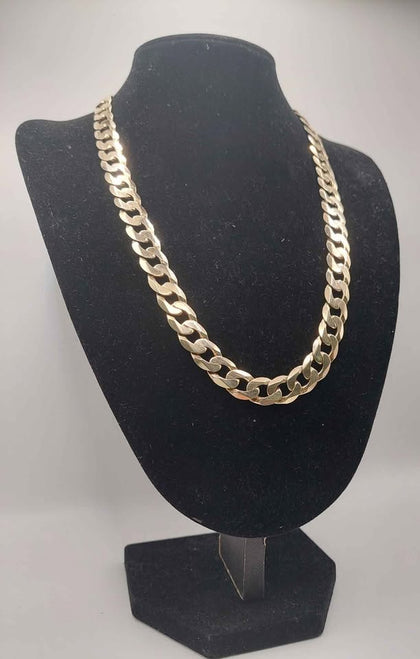 9ct (375) yellow gold curb style chain 90.2g full Hallmarked Boxed 24''
