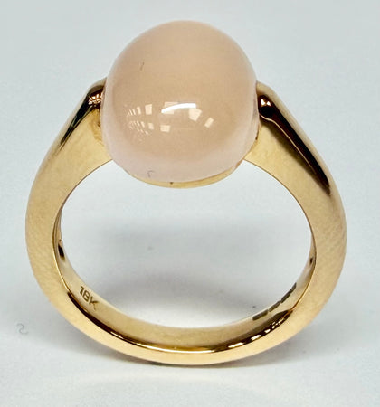 18ct yellow gold ring with pomellato lune stone size N