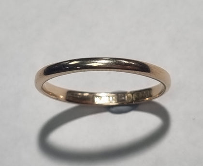 9ct Gold Band Size P.5