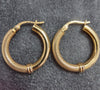 9ct Yellow Gold Half Textured Hoop Earrings