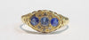 Beautiful 18ct Yellow Gold Ring With Blue Stones - 1.94G - Size N - Hallmarked