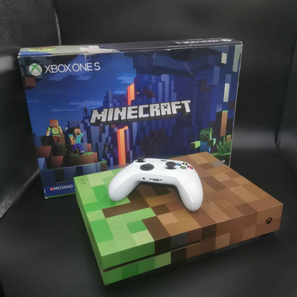 Xbox One S Console, 1TB, Minecraft Green Edition (No Game), Boxed With White Controller