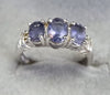 9ct White gold Ring With Purple Stones Size N