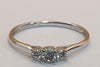 9ct White Gold Ring With Clear Stones - 1.65G - Size S - Hallmarked