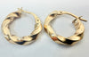 9ct yellow gold twisted torchon hoop earrings