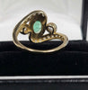 9ct Yellow Gold Ring With Green And Clear Stones - 2.47G - Size M. Hallamrked
