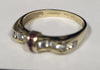 9ct Yellow Gold Ring With Clear And Pink Stones - 2.05G - Size O - Hallmarked