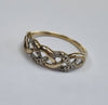 9ct gold diamond celtic ring m1/2