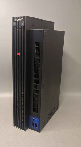 Playstation 2 Console, Black, discounted, with a 3rd party pad.