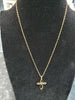 14ct Yellow Gold Chain (16") with Stylised Cross with Clear Stones.