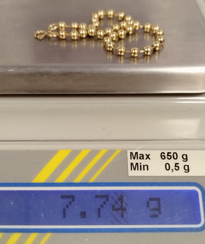 9ct Yellow Gold Bobble Bead and Bar Bracelet 8