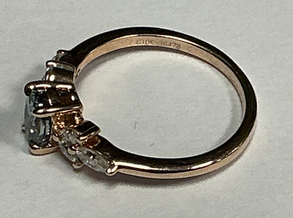 9CT Rose Gold Diamond Ring Size J