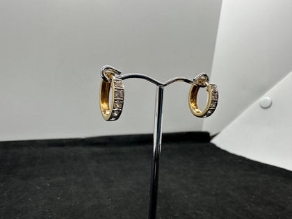 14ct Hoop Gemmed Earrings