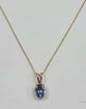 9ct Gold Necklace with Purple Pendant 18"